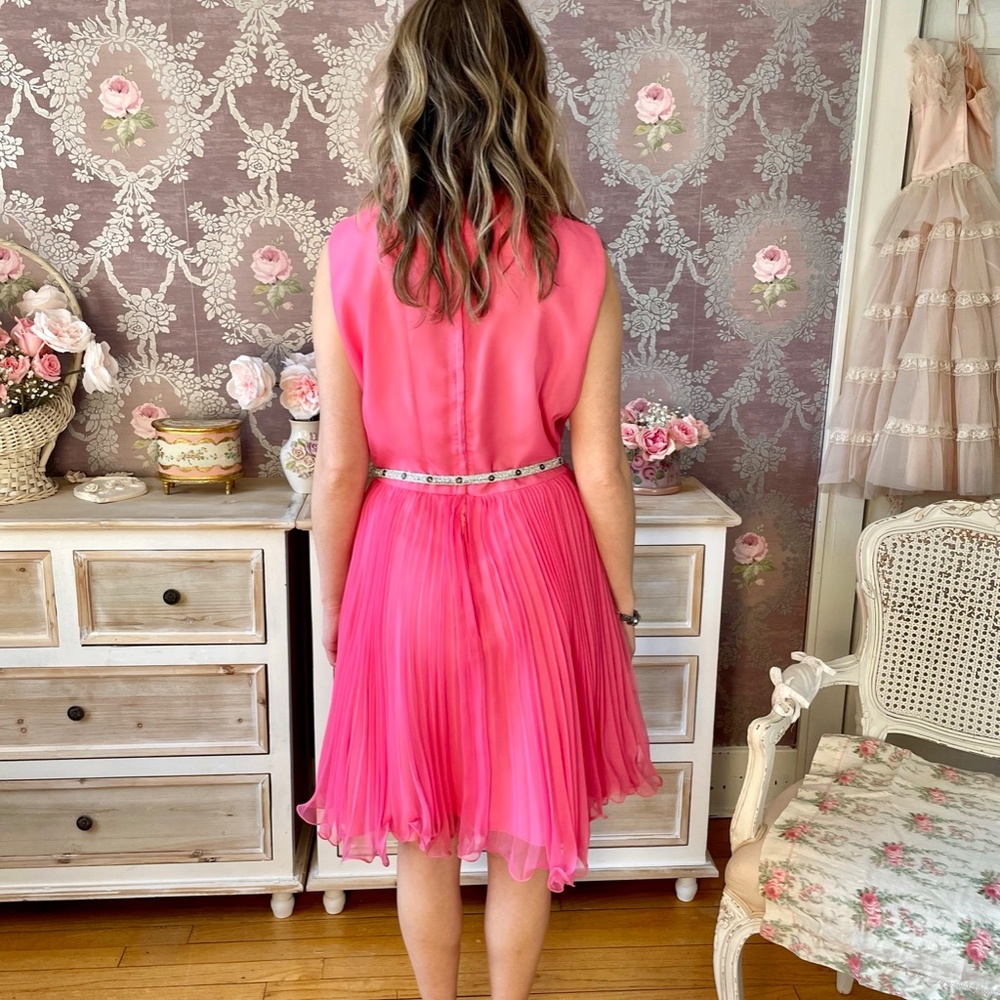 Vintage Pink Chiffon Dress - Picture 2 of 7
